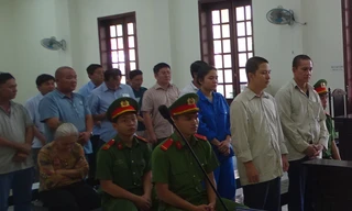 Các bị cáo tại phiên tòa.