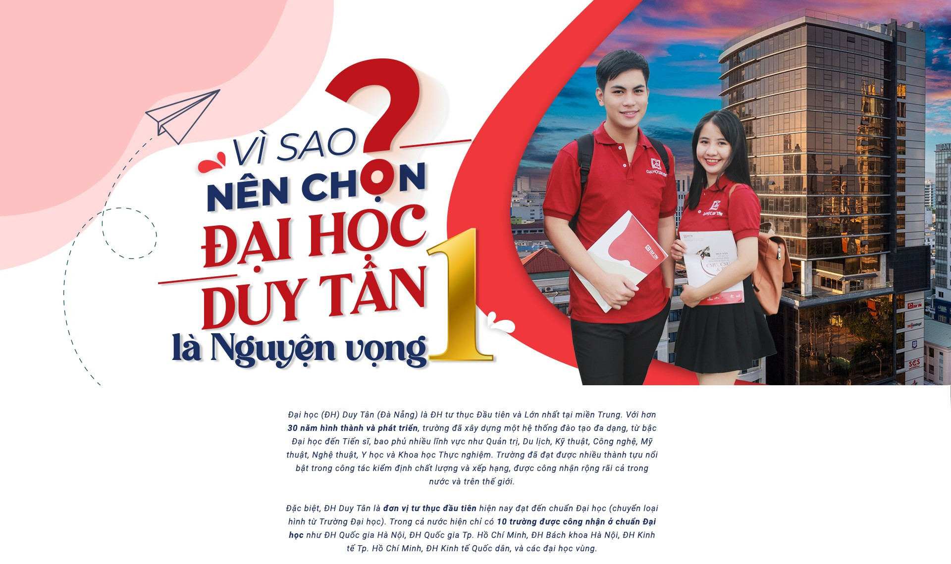 Vì sao nên chọn ĐH Duy Tân là nguyện vọng 1 