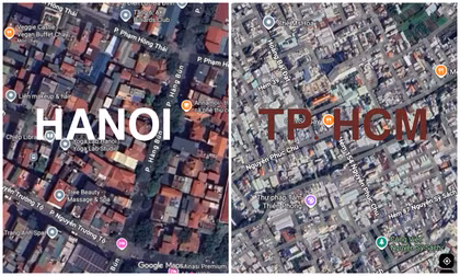 Vì sao khi nhìn trên Google Maps, mái nhà ở Hà Nội “đỏ rực”, còn TP.HCM lại có màu trắng?