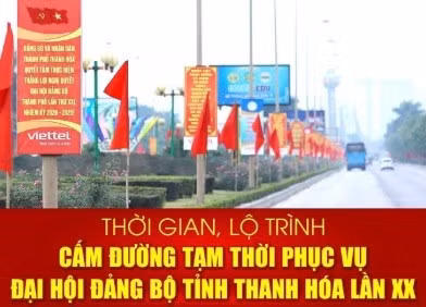 Công an Thanh Hóa tổ chức phân luồng giao thông phục vụ Đại hội Đảng bộ tỉnh