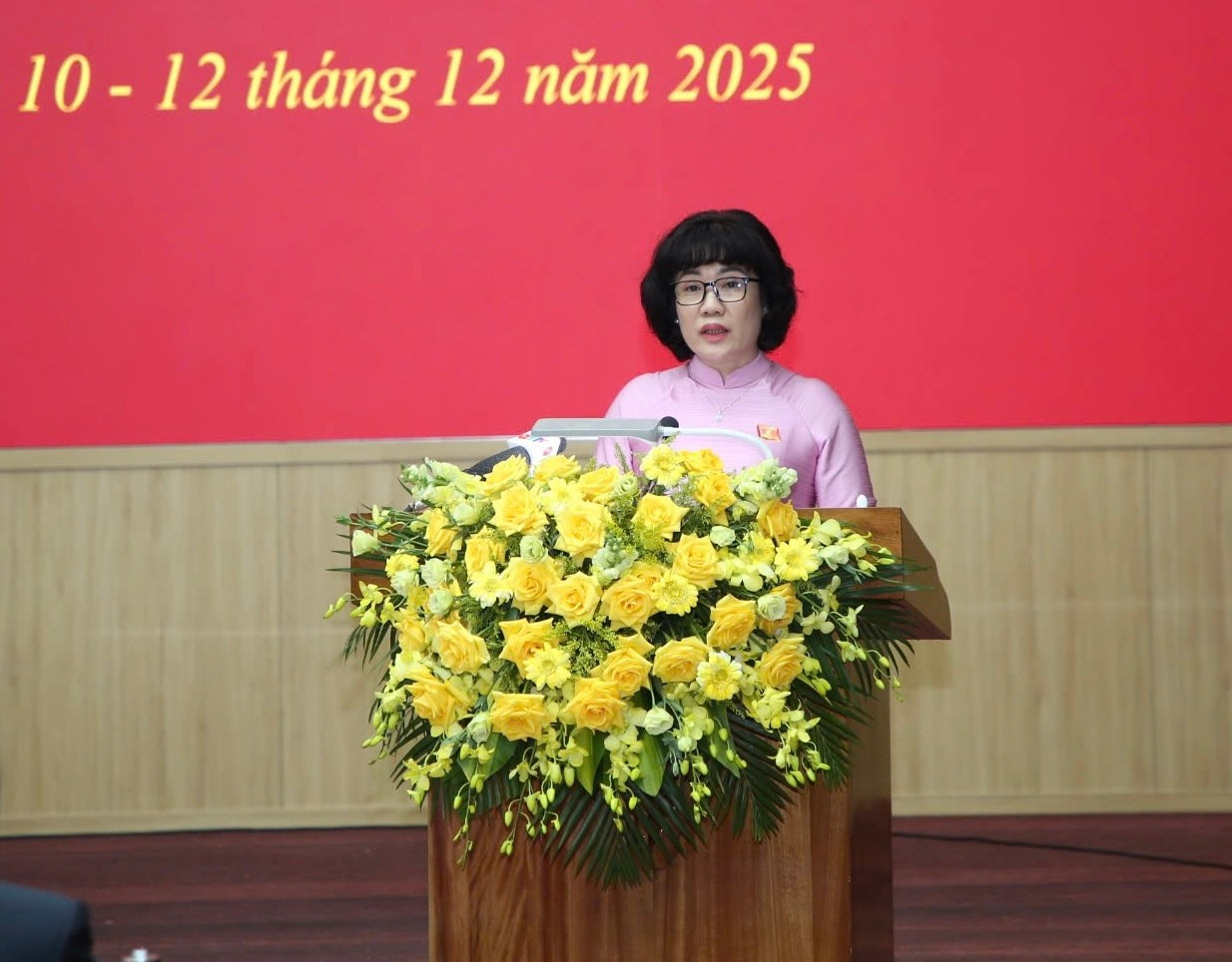 លោកស្រី ង្វៀន ធីម៉ៃ បានថ្លែងសុន្ទរកថានៅក្រុមប្រឹក្សាប្រជាជនខេត្តក្វាងទ្រី។ img-5281.jpg