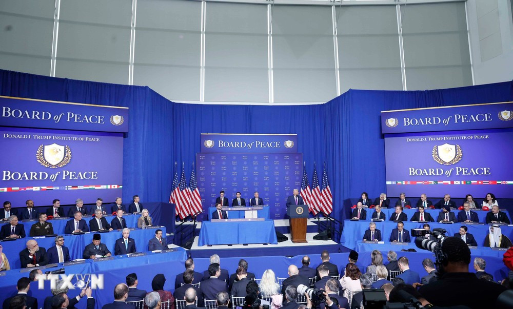 Phiên khai mạc Hội đồng Hòa bình về Gaza tại Thủ đô Washington D.C., Hoa Kỳ. Ảnh: Thống Nhất/TTXVN.