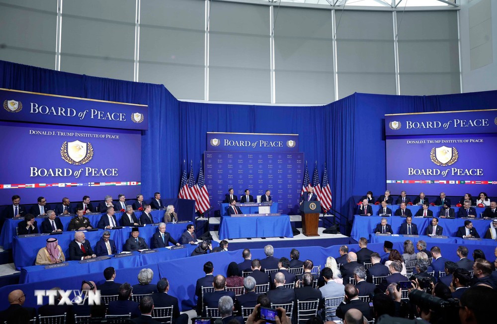 Phiên khai mạc Hội đồng Hòa bình về Gaza tại Thủ đô Washington D.C., Hoa Kỳ. Ảnh: Thống Nhất/TTXVN.