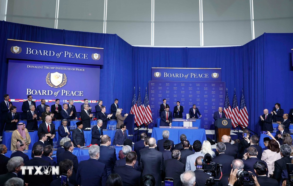 Phiên khai mạc Hội đồng Hòa bình về Gaza tại Thủ đô Washington D.C., Hoa Kỳ. Ảnh: Thống Nhất/TTXVN.