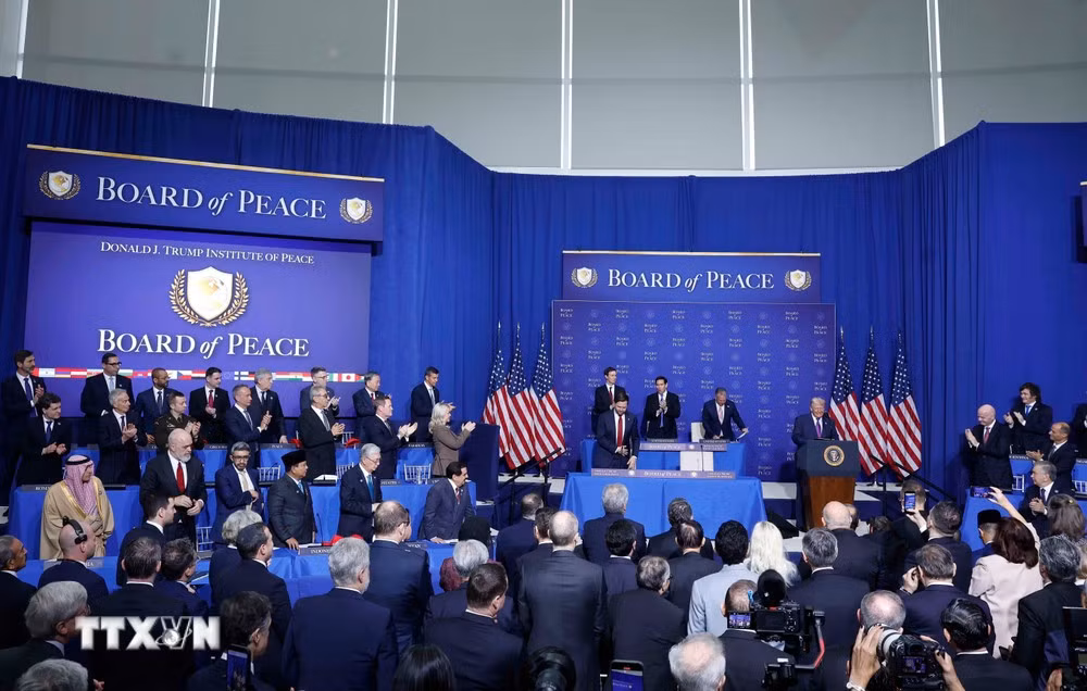 Phiên khai mạc Hội đồng Hòa bình về Gaza tại Thủ đô Washington D.C., Hoa Kỳ. Ảnh: Thống Nhất/TTXVN.