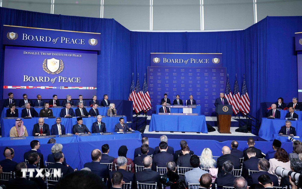 Phiên khai mạc Hội đồng Hòa bình về Gaza tại Thủ đô Washington D.C., Hoa Kỳ. Ảnh: Thống Nhất/TTXVN.