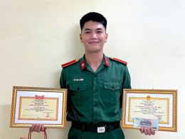 Vũ Xuân Cường tốt nghiệp thủ khoa Trường Sĩ quan Đặc công. Ảnh: NVCC