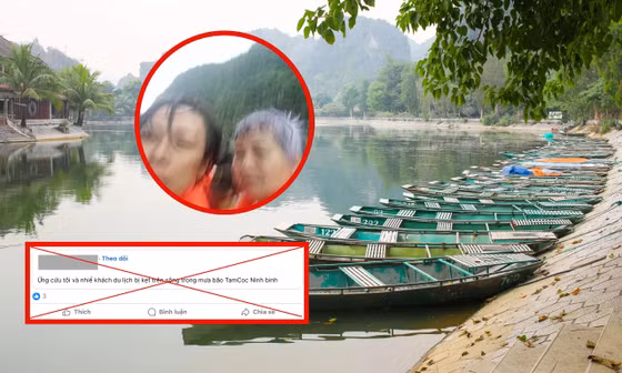 Thực hư thông tin "du khách mắc kẹt ở Tam Cốc (Ninh Bình)" trong mưa dông
