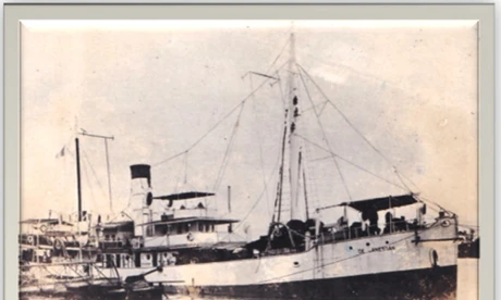 Tàu De Lanessan từng đưa các nhà nghiên cứu khoa học ra Hoàng Sa, Trường Sa cách đây 100 năm. Ảnh: Lê Văn Chương