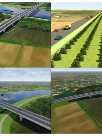 Hình ảnh thiết kế tuyến đường 10 làn xe nối trung tâm Thái Bình với Phố Hiến