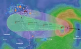 Dự báo đường đi của bão số 5.