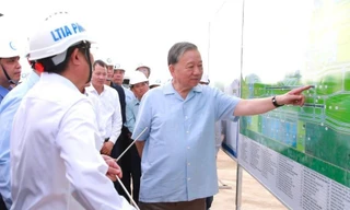 Tổng Bí thư Tô Lâm kiểm tra công trình Cảng hàng không quốc tế Long Thành