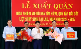 Đội 584 lên đường sang Lào tìm kiếm, quy tập hài cốt liệt sĩ 