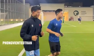 Thanh Nhàn xuất hiện trong buổi tập đầu tiên của U23 Việt Nam tại Saudi Arabia