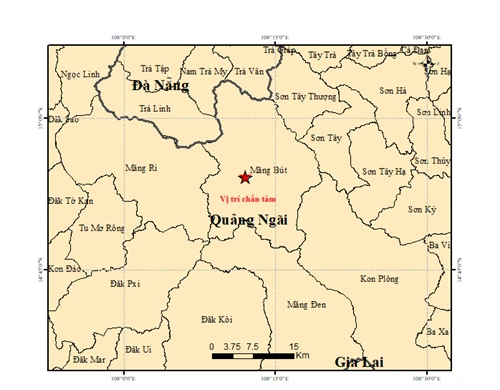 Quảng Ngãi xảy ra động đất liên tiếp vào mùng 5 Tết