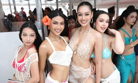 Thí sinh Hoa hậu Hoàn vũ Thái Lan khoe dáng với bikini
