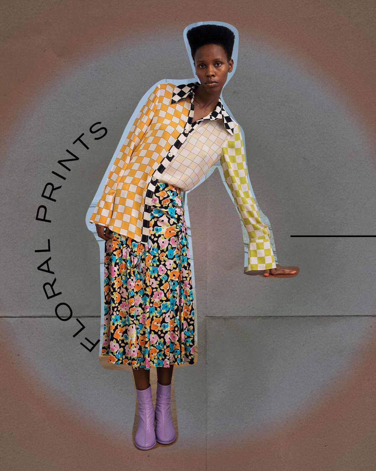 Họa tiết hoa không quá mới mẻ nhưng khi kết hợp với màu sắc lạ, nó sẽ mang đến cảm giác thú vị.