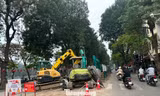 Hà Nội phân luồng giao thông tại các tuyến phố có rào chắn dự án chống ngập