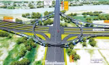 Cận cảnh thiết kế nút giao 'hoa thị' kết nối cầu Tứ Liên với Đại lộ sông Hồng