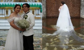 Cặp đôi ở Philippines làm đám cưới giữa trận lụt, gợi nhớ phim “Siêu giàu châu Á”