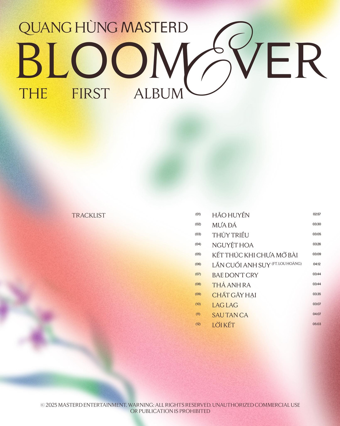 Các ca khúc trong album Bloomever.