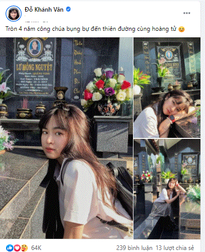 Khánh Vân về thăm mộ người thân, tung hình kỉ niệm gây tranh cãi. Khánh Vân về thăm mộ người thân, tung hình kỉ niệm gây tranh cãi.