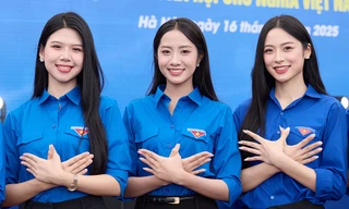 Hoa hậu Hà Trúc Linh, Á hậu Vân Nhi cổ vũ 8.800 tình nguyện viên phục vụ đại lễ 2/9