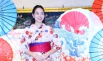 Hoa hậu Thanh Thủy xinh đẹp rạng rỡ trong trang phục truyền thống Nhật Bản