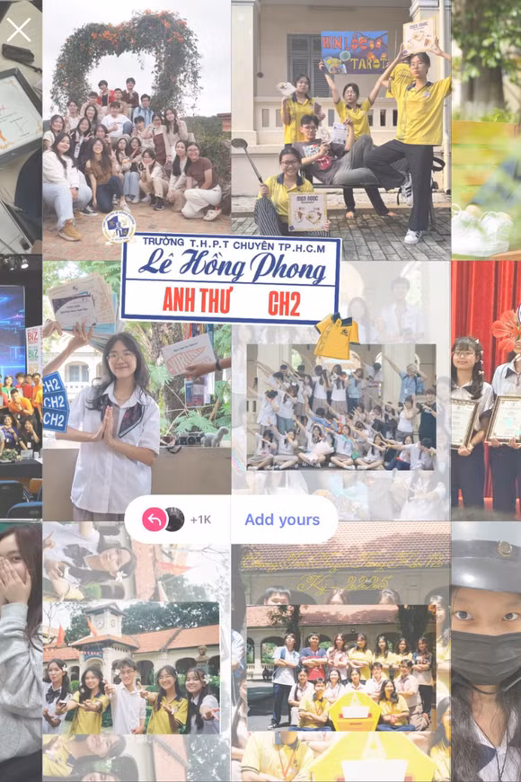 Cùng "đu trend" template phù hiệu: Một chiếc Story kéo cả trời ký ức học trò