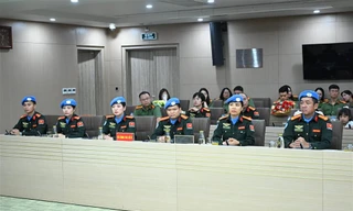 6 sĩ quan CAND tại buổi lễ.