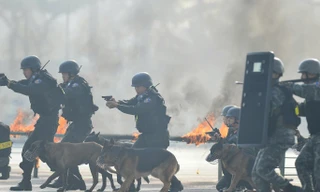 Toàn cảnh lực lượng Công an xuất quân bảo vệ Đại hội XIV của Đảng