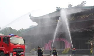 Tập huấn PCCC tại chùa Bái Đính đảm bảo an toàn lễ, Tết