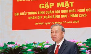 Tổng Bí thư gặp mặt đại biểu tướng lĩnh quân đội nghỉ hưu, nghỉ công tác