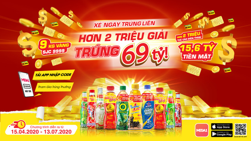 Cơ cấu giải thưởng bao gồm 9 ký vàng SJC 999.9, 15,6 tỷ đồng tiền mặt, hơn 2 triệu thẻ cào điện thoại di động. Đặc biệt là 9 ký vàng SJC 999.9 được chia thành 9 giải cho 9 khách hàng may mắn nhất trong 3 tháng diễn ra chương trình