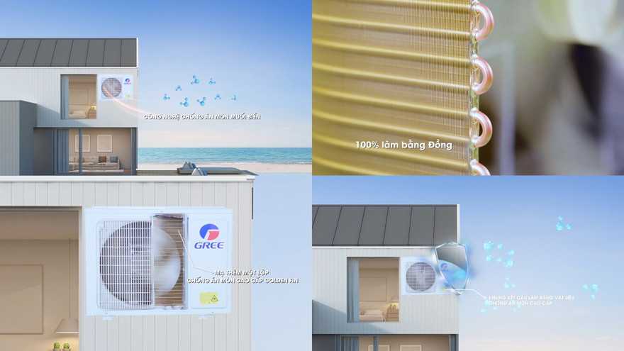 Công nghệ Chống ăn mòn muối biển được Gree nâng cấp, mang đến nhiều ưu điểm vượt trội cho từng thiết bị.