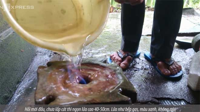 Lạ kỳ giếng khoan bốc lửa ở Quảng Trị