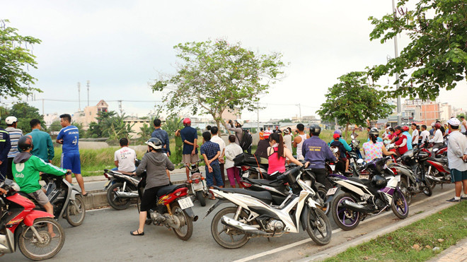 Khu vực phát hiện người đàn ông treo trên cây.