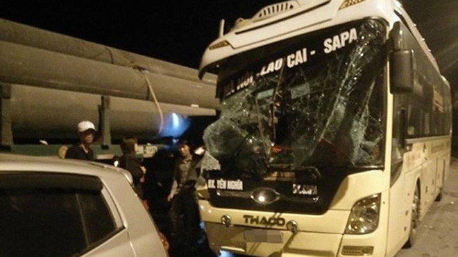 Hiện trường vụ tai nạn. Ảnh: Hà Hường.