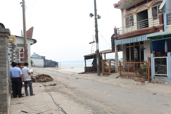 Hiện trường vụ sạt lở (Ảnh: Nhật Huy).