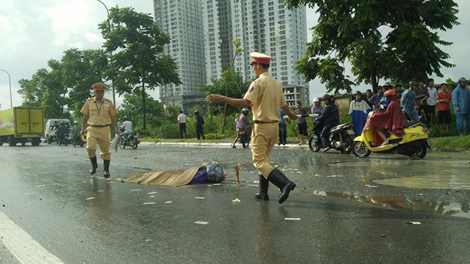 Hiện trường vụ tai nạn.