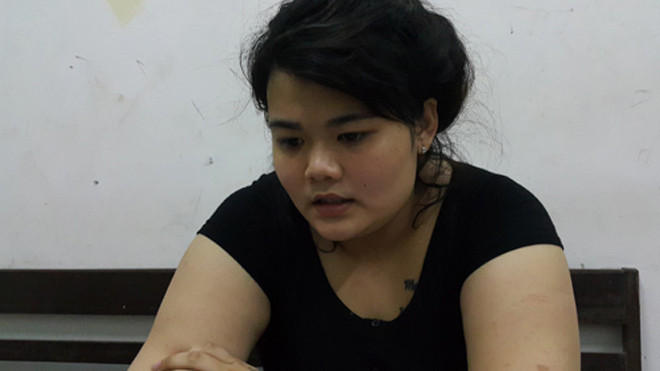 Trần Thị Hà Phương tại cơ quan điều tra. Ảnh: Phương Linh/VnExpress