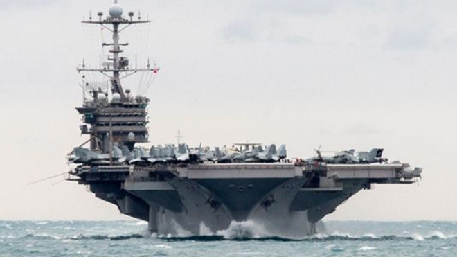 Tàu sân bay Harry S. Truman là một trong 4 hàng không mẫu hạm Mỹ đang được triển khai trên khắp thế giới. Ảnh: USNavy