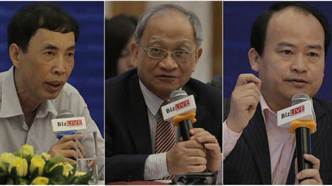 Từ trái qua: ông Võ Trí Thành, ông Lê Đăng Doanh, ông Lâm Minh Chánh.