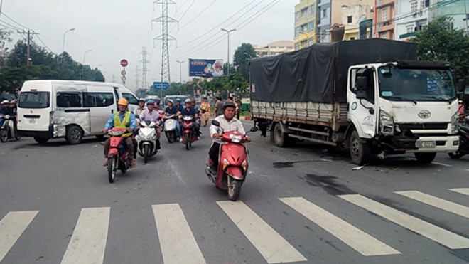 Hiện trường vụ tai nạn. Ảnh: Tin Tin.