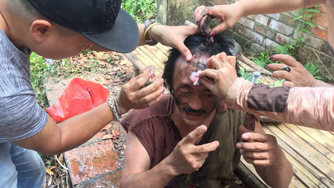 Cảnh quay khiến nghệ sĩ Giang còi bị thương 