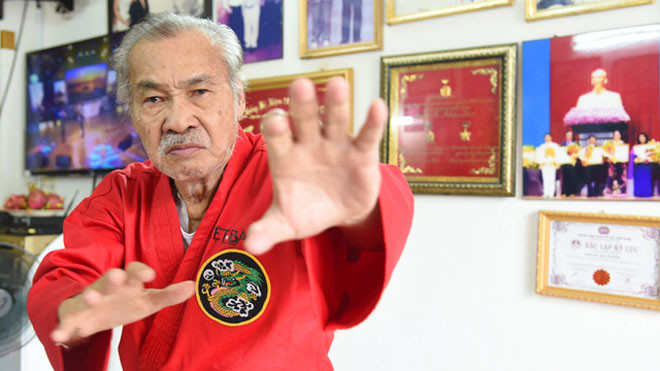 Võ sư, NSND Lý Huỳnh. Ảnh: Phạm Lữ.