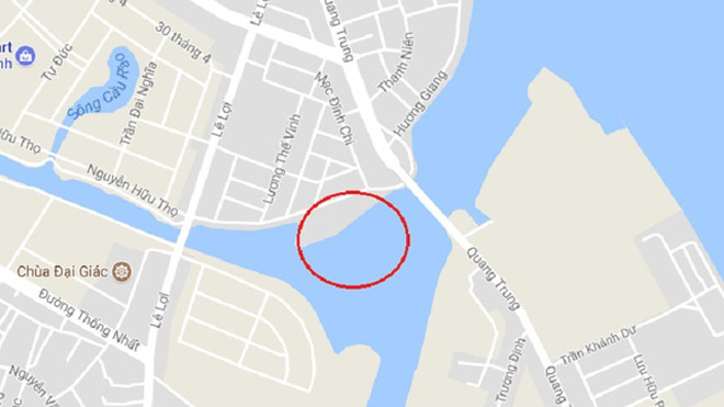 Khu vực phát hiện thi thể nam sinh xấu số. (Ảnh Google Maps)