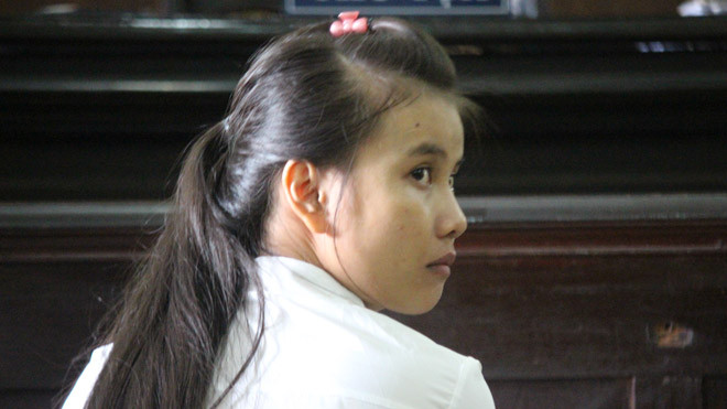 Trần Tô Minh Châu tại tòa phúc thẩm sáng 7/7. Ảnh: Tân Châu