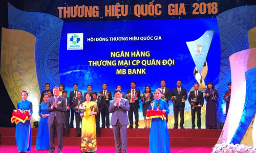 MB là một trong bốn ngân hàng đạt thương hiệu quốc gia năm 2018