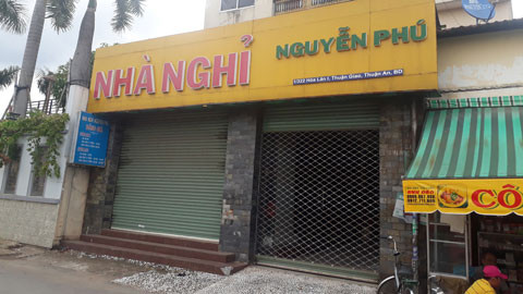 Nhà nghỉ nơi xảy ra vụ việc 